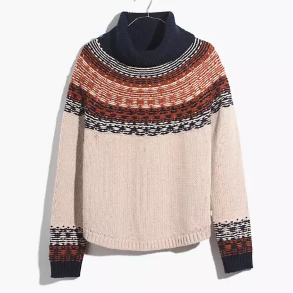 Madewell Brookdale Fair Isle Turtleneck Sweater